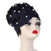 2021 mode fleurs perle musulman Turban femmes élégant fête mariage chapeaux Hijabs casquette perte de cheveux Bandanas musulman tête enveloppement