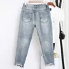 Womens Jeans Denim Loose Slim Fitted Vintage Blue Harem Pants Plus Size Embroidered Pantalon Mezclilla Mujer 5XL Q42 210809