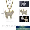 AITIEI Shiny Trendy Goat Animal Pendant Necklace Charms For Men Women Gold Silver Color Cubic Zircon Hip Hop Jewelry Gifts Factory price expert design Quality Latest