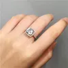 Clássico 925 Sterling Silver Simuled Diamante Casamento Noivado Cocktail Branco Topoz Topaz Dedo Anéis Para As Mulheres Jóias