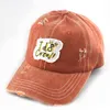 Partyhüte „I Do Crew“-Buchstaben bestickte Baseballkappen Outdoor-Sport Sonnenhut Distressed Messy Bun Trucker Cap