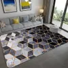 Nordic Gradient Gray Geometric Marble Carpet Living Room Fashion Luxury Room Carpet Floor Mats For Bedroom Bedside Rug Luxury 210301