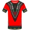 Erkek T-Shirt Erkekler Dashiki Gömlek 3D Baskılı Yaka Afrika Ulusal Kostüm Tişört Yaz Stil Toptan 2021