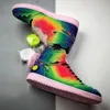 2021 Novo J Balvin 1s High OG Mulheres Jalvin Basquetebol Sapatos Jumpman 1 Espuma Preta Multi-Color Arco-íris Homens Treinadores Esportes Sapatilhas com Caixa