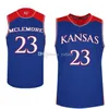 Nikivip Kansas Jayhawks College Andrew Wiggins #22 Basketball Jerseys Ben McLemore #23 Brandon Rush #25 Mens Stitched Custom Any Number Name