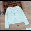 Sweaters Baby Clothing Baby Maternity Drop Delivery 2021 White Cardigan Kids Spring Autumn Long Sleeve Cotton Sweater Girl For 1 2 3 4 6 8 10