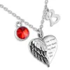 Stainless Steel Angel Wing Heart Urn Pendant Necklace Birthstone and Initial Letter DIY Charm Pet /human ashes