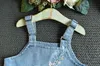 2-7y Letni Koronki Kwiat Dzieci Dziewczyny Dżinsowe Dresy Kombinezony Bez Rękawów Słodkie dziecko kostiumy Odzież 210515