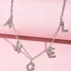 Necklace Jewelry Punk Personality Fashion Rhinestone Letter Women Gothic Statement Gifts Bijoux Chain