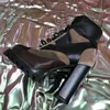 Mode-Hochhackige Stiefel Herbst Winter Grober Absatz Damenschuhe Desert Boot 100% echtes Leder Reißverschluss Buchstabe Schnürung Mode Dame Heels