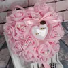 Flores decorativas grinaldas 1 pcs romântico coração-forma rosa decoração do casamento dia dos namorados anel anel de anel almofada almofada almofada festa de almofada