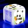 NEWKids Bedside Alarm Clock Panda Pattern LED Digital Display 7 Color Changing Light Night Glowing Clocks RRD12348