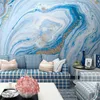 Wallpapers Custom 3D Wallpaper Mural de Parede Blauw Marmeren Patroon TV Achtergrond Muur Schilderij Papers Home Decor Woonkamer Modern