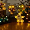 1Pair Horror Halloween Ornamenti notturni Light Led Lampada da tavolo Pumpkin Ghost Bat Spider Home Decoration Props Battery Models D2.0