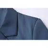 Donna primavera e autunno manica lunga sciolto blu doppio petto giacca stile britannico retrò giacca donna blazer ZT773 210427