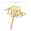 Mother's Day Cake Card Insertion Rose gold Happy Mothers Day Acrylic Baking Cake Decorate 2850 Q2