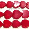 JYX – perles de corail en bambou de mer de couleur rouge en forme d'oreille, ficelle ample, pierre précieuse faite à la main, 16 pouces, 16.5-17mm