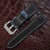 Assista Bandas Relógios de Luxo Strap Homens de Alta Qualidade Genuine Leather Watchband 20mm 22mm 24mm 26mm Bambu Nó Black Brown Bhone Belt 2021
