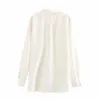 H.SA Femmes Blouse à manches longues Noir et pour printemps d'été Solide Blanc Formelle Blusa Pocket Chemises occasionnelles Tops en vrac 210417