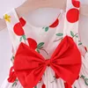 Tjejens klänningar 2piece Kids Summer Set Koreanska Söt Casual Toddler Baby Girls Ärmlös Apelsiner Print Princess Dress Hat Outfits