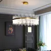 Lekkie luksusowe lampy żyrandolowe Post-nowoczesny kryształ Nordic minimalistyczny salon jadalnia sypialnia Lampy LED LED LED