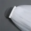 Brautschleier Königsblau lang mit Kamm einlagig weiß elfenbeinfarbener Tüll Zubehör für Bräute Pailletten Spitzenkante 3 Meter