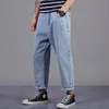 Einfache lose männer jeans casual neun point harlan hosen größe 28-48 für 140kg fette männer pantalons de grande schillle gießen hommes