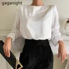 Moda mujer camisa de cadena negra manga larga Sexy cuello en V blusa primavera prendas de vestir Tops Drop Blusas delgadas 210601