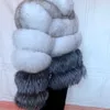 Europeisk riktig päls 100% naturlig jacka Kvinna Vinter varmt läder Högkvalitativ väst 210925