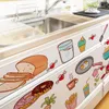 Stickers muraux autocollant de l'armoire de dessin animé amovible auto adhésif nourriture fruits arts arts mural tiroir décoratif tiroir anti-étagère maison décoration de cuisine