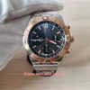 GF Factory Super Quality Mens Watches 42mm Chronomat B01 42 18k Rose Gold Sapphire Chronograph ETA 7750 Movement Mechanical Automa304V