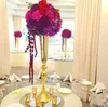 Продаем высокий золотой тонкий металлический цветок ваза вечеринка украшения труба вазы Центральные работы для свадебного события дома