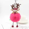 Christmas Gift Keyring Plush Keychain Pendant Cartoon Elk Luggage Decoration Key Chain Party Ornaments