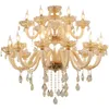 European Living Room Crystal Chandelier Simple Modern Restaurant Bedroom Lamp Luxury Villa Hotel Creative Glass Candle Lights