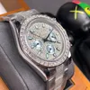 Orologio da uomo con diamanti pieni di zirconi Orologi meccanici automatici da 43 mm Orologi da polso da donna Montre de Luxe Bocca con anello di diamanti arcobaleno