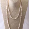 Bijoux de mode 8 à 9 mm nœud Halsbout Colliers de perles naturels d'eau fraîche pour femmes