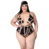 Tracksuits Sexy Swim Bikini Black Chain Print Swimsuit Women Headcarf + Underpant +Bra +Skirt 4 Piece Set Bathing Suits