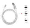 Kabel magnetyczny 3 w 1 Szybka ładowarka LED LED LING CABLES Cable Szybka linia ładowania 2A Micro USB Ładowarki sznurkowe