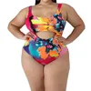 Mulheres Swimwear Mulheres Dois Peça Do Dois Parte Plus Size 5XL Swimsuit Bikinis Sets Sexy Jumpsuit Cobertura até Tie Tye Bathing Terno