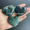 Natural Moss Agate Carved Puffy Crystal Love Heart Palm Stone Crafts - Pocket Massage OROR