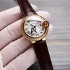Classic Women Rome number Watches Stainless Steel Sapphire Rhinestone Watch female brown leather Automatic Mechanical clock 33mm