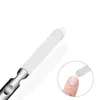 Arquivos de unhas Arte de dupla face Landing Arquivo lavável Aço inoxidável Semilune Buffing Ferramentas de manicure profissional curvo Prud22