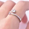 Влюбленные кольцо мода серебро регулируется с белой хрустальной романтической свадьбой для ювелирных подарков обручальные кольца