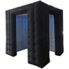 Cabine photo noire portable gonflable de 2,5 m pour les fêtes d'anniversaire de mariage avec souffleur d'air intérieur et lumière LED