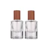 30ml Empty Thick Bottom Clear Perfume Spray Glass Bottle Bayonrt Lock Pump Wooded Lid Round Cosmetic Packaging Refillable Vials