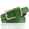 Cinturón verde con personalidad a la moda, falda de cintura estrecha Simple, cinturones decorativos genuinos para mujer, accesorios Fco143 Q0625