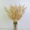 Shiny Gold Theme Artificial Flower Plant Wedding Decoration Fan Leaf Netting Eucalyptus Holly For Party DIY Arrangement Crafts