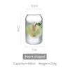 400ML Tumblers Drinking Glass Beer Cups Mugs Cans Shape GlassHeat-Resistant Ice Cream Drink Juice Milk Cup Water bottle