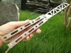 Theone Balisong Titanium Handvat Butterfly Trainer Trainingsmes 87 BM87 Oefen Blade One Channel Bush System BM42 BM43 Squid Nautilus Zee Monster Swing Messen