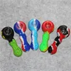 Portable Silicone Hand Tobacco Smoking Pipes Bowl Cigarette Filter Holder color fashion dry herb oil burner pipe